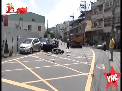 electric car driver aged 73 years gets crushed