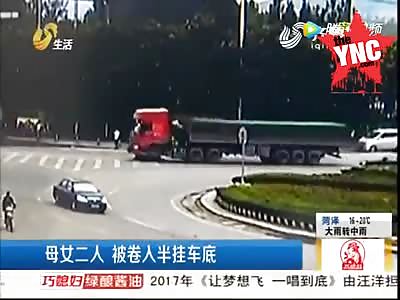 mother and daughter crushed on there electric car  