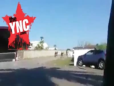 south African gun battle  Robbers and Police 