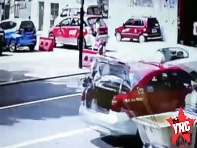 in Guangdong a uncle is sent 3 meters of his bike 