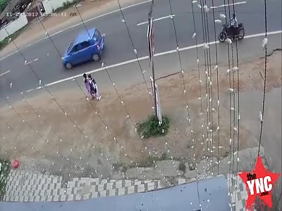 Motorcyclist   students crushed between two trucks in  Attingal