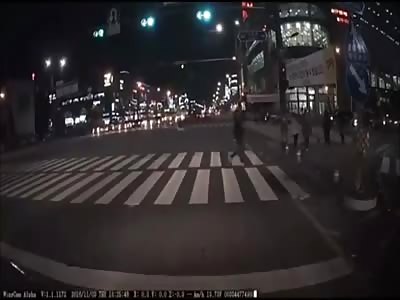 bad accident in south korea between school buses and motorcycle man 