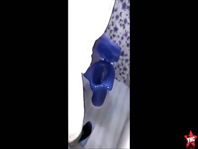 Indian Muslims react in anger by destroying toilets because there were against Western-style toilets