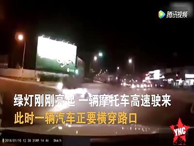  a motorcycle accident in  shenzhen