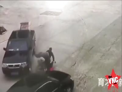 freinds get hit by a car in Dahua