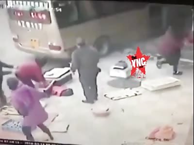 a bus crushed several people in Longtian