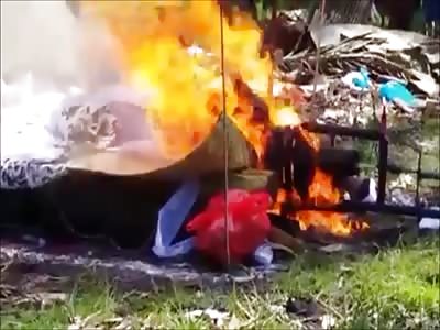 Hindu Body-Burning Ceremony Tradition in Bali