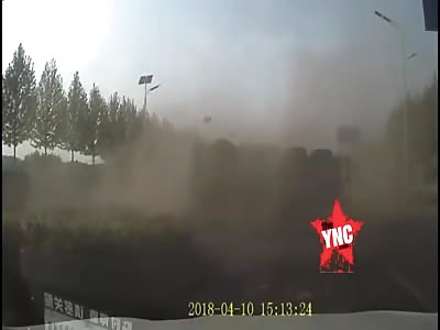 very lucky driver in   Huainan