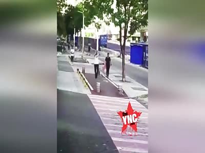 accident in  Guangdong two get crushed by a car