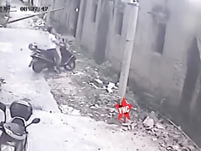 A Wall Falls onto a Man 