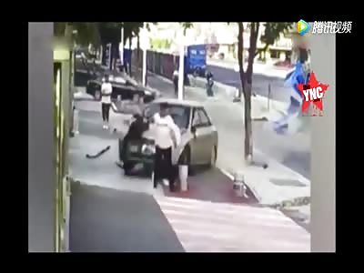 woman crushed  by a car in Shandong