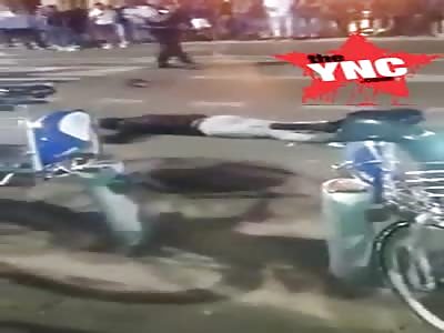 man on his back after being shot dead with AK-47 IN Marseille, France