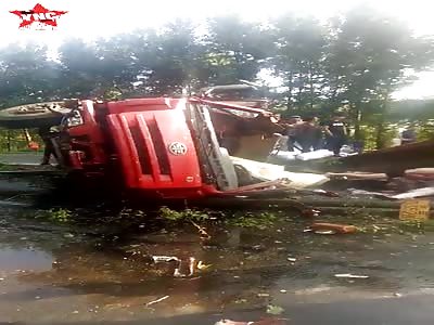 accident in the section near 586 kilometers of the Harbin-Dalian Expressway in Heilongjiang Province