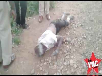 The dead body of the unidentified elder in Ramapuram village