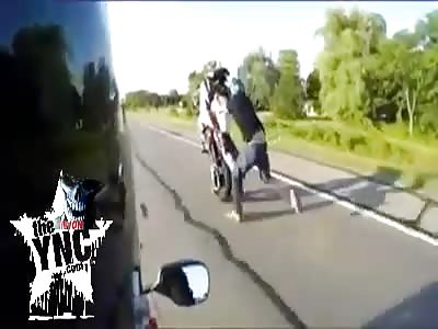 Brutal motorcycle crash
