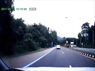 Car goes into a barrell roll