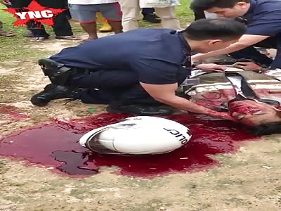 Cop bleeds to death after accident (volume warning)