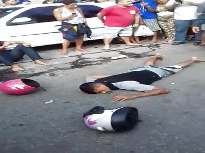 Two thieves were shot outside a bank