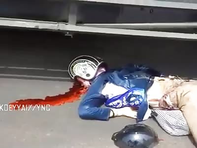 Female Biker Left Nice Bloodstain