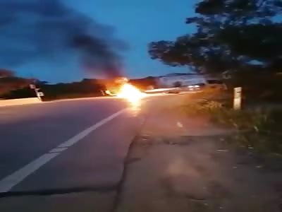 Man Burns in the Street