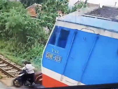 BRUTAL IMPACT: Speeding Train Destroy Scooter Girl