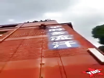 accident on climbing wall demonstration