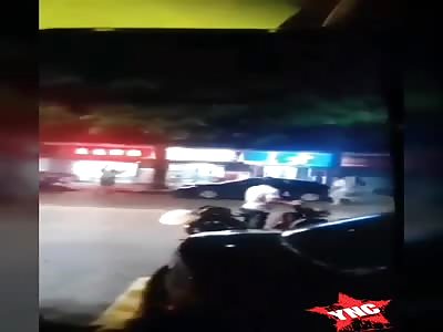 the man is stabbed in the head