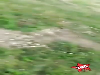 big explosiÃ³n  on the Krasnodar-Kropotkin highway