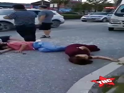 three women get run over