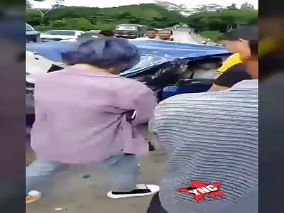 Aftermath of a serious vehicle accident