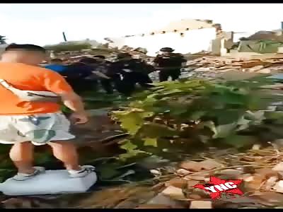 Man was attacked with an axe.