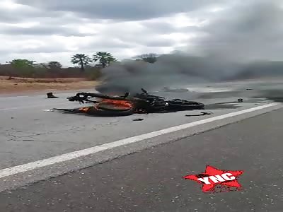 Biker burned to a crisp.