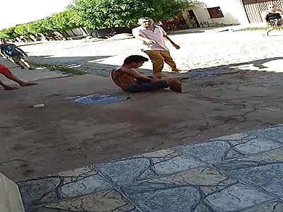 Young man in agony after being stabbed