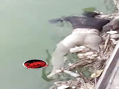 Garbage floating in the water