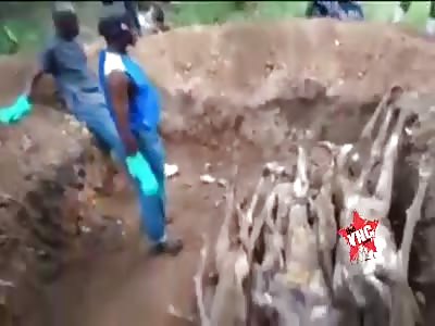 Clandestine grave for many corpses