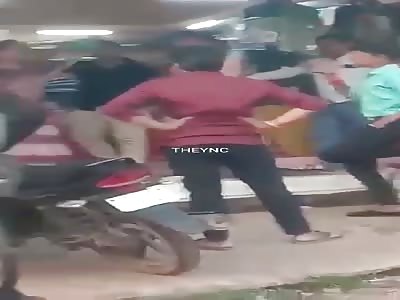 The man has two good punching bags