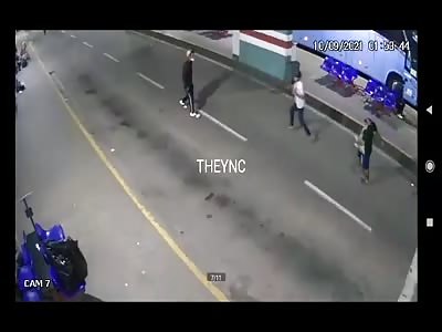 Murdered man in the street