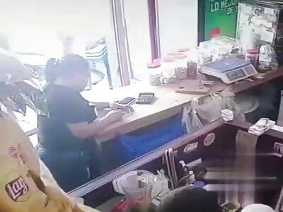 Hitman unloads his weapon and escapes