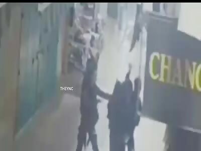 Crazy young man stabs policeman