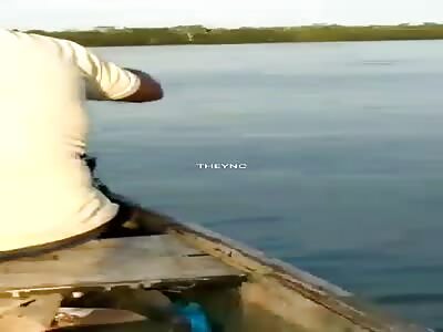 Body floating in the water