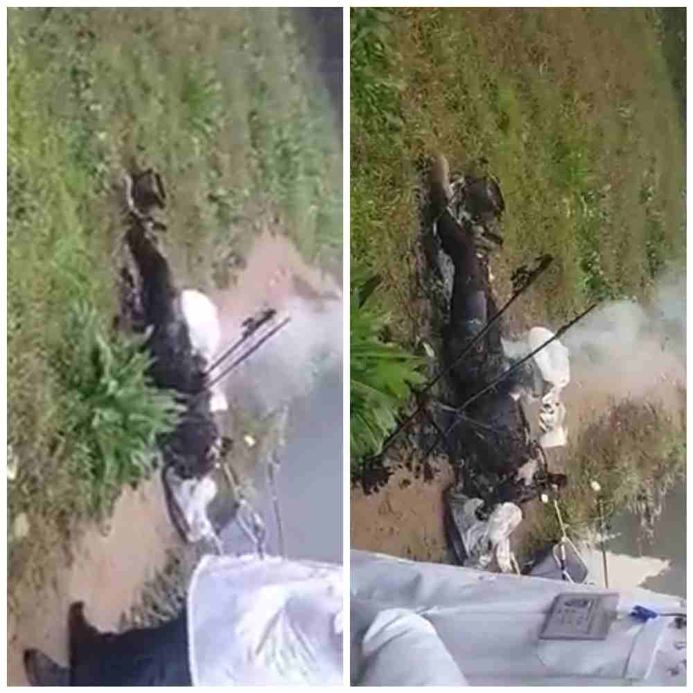 Biker woman by strong electric shock