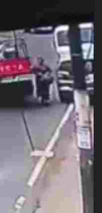 The woman becomes a sandwich