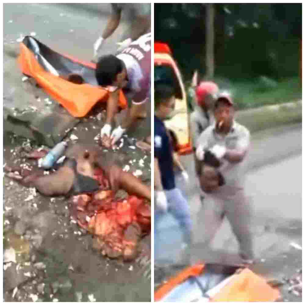 person got a mass of meat