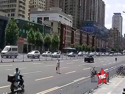 Pretty girl walks without any worries