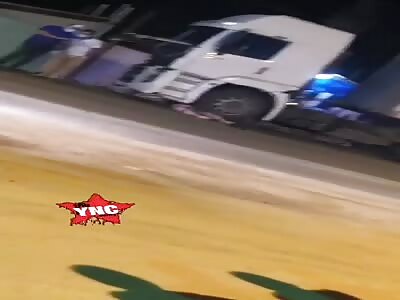 Die crushed by truck