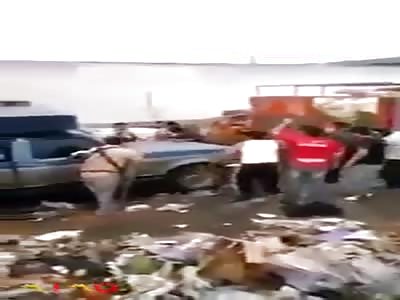 Merchants hitting with sticks and blows