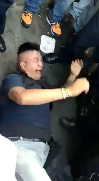 Man being beaten for attempt to rob a girl at the bus station