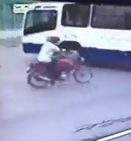 CRASH!..Motorcyclist Should be Watching Where He is