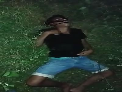 Shot in the head dying breathing his last