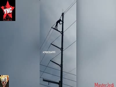 Horrifying Moment Man is Electrocuted and Falls to his Death  